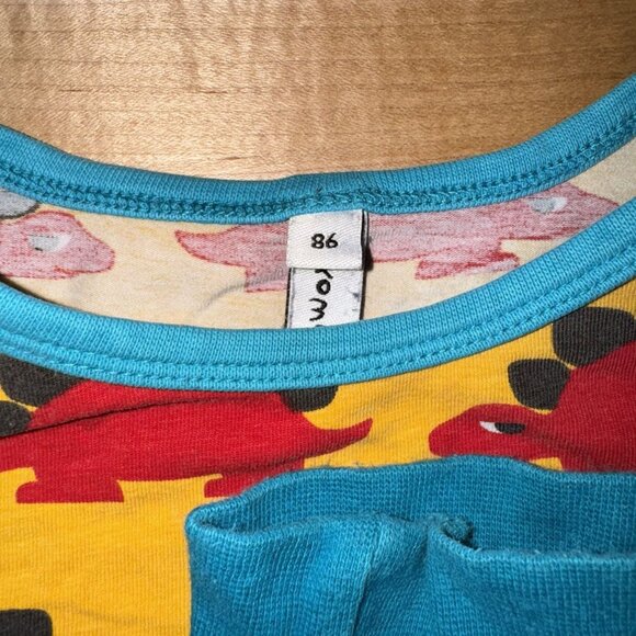 Maxomorra Dungaree And T-Shirt Set Dinosaur Size 86 Size 18 Months - Picture 6 of 7